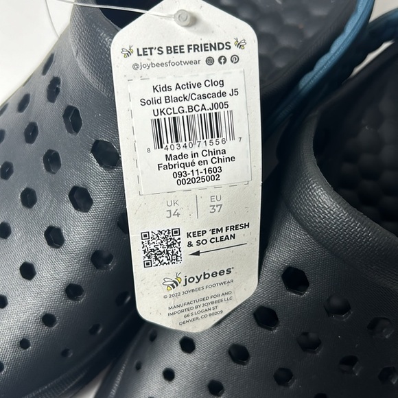 Joybees Kids' Dylan Slip-On Black and Blue Clogs - Picture 7 of 9